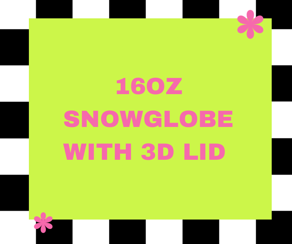 16oz snowglobe tumbler with 3d lid